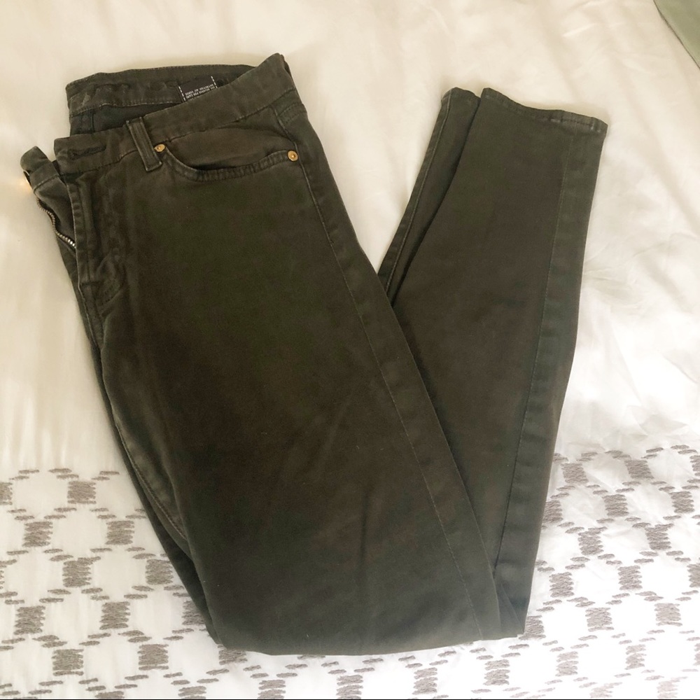 7 for all mankind soft green skinny jeans